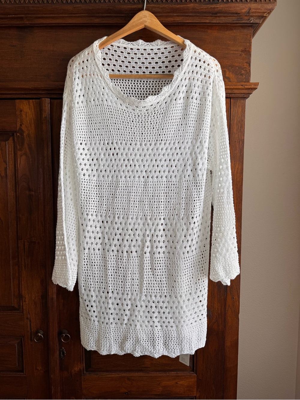 Cupshe Scalloped Neck Cut Out Crochet Swimsuit Cover Up New